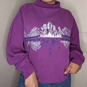 Vintage Purple Winter Crewneck/Turtleneck (Size M)